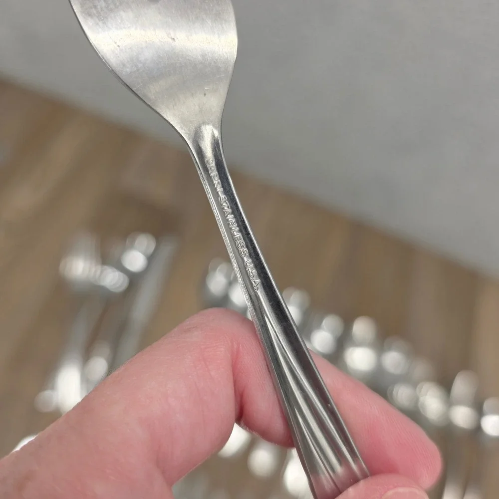 Mixed Stainless Flatware Lot Oneida Ekco Silco Capri Starburst Floral 35pc Japan